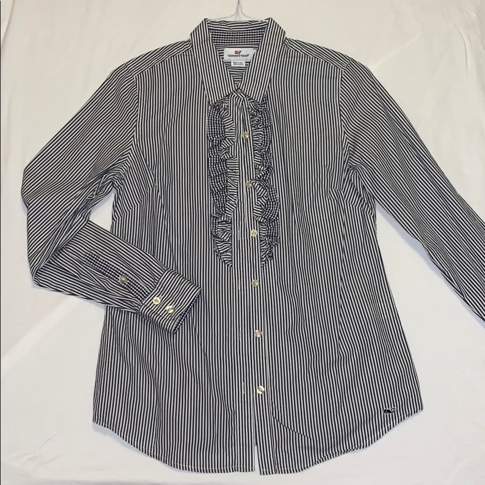 Vineyard Vines Women’s button down NAVY/ WHITE